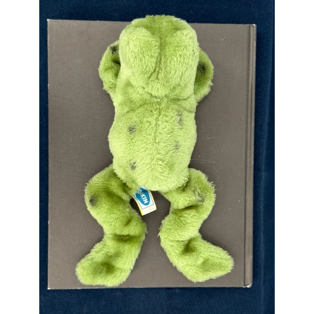 Vintage 1976 Dakin Green Spotted Frog Plush Bean Bag Stuffed Animal Toy 10 inch